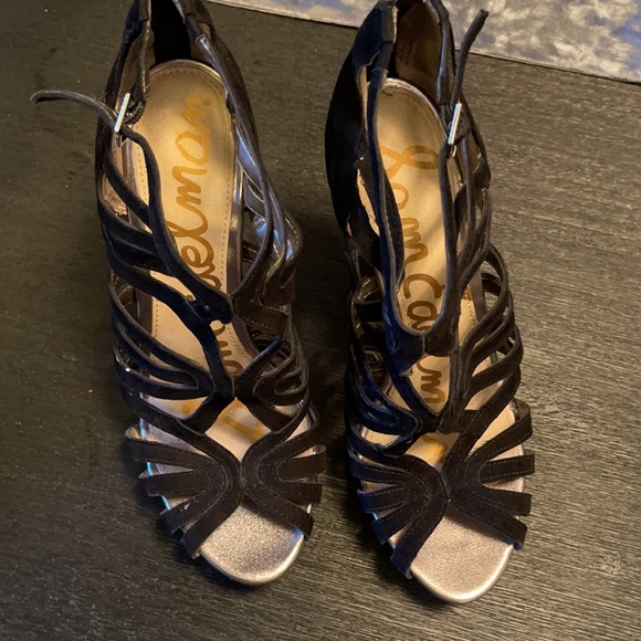 Womens SAM EDELMAN black suede leather open toe sandals sz. 8.5 - Picture 5 of 5